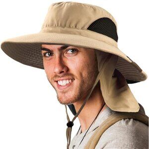SUN CUBE Wide Brim Sun Hat Men Women, Fishing Hats Sun UV Protection, Mens